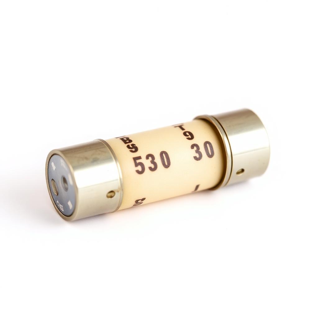 Cylindrical ceramic cartridge fuse with metal end caps